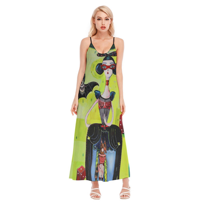 Bat Girl Sling Dress with Pockets