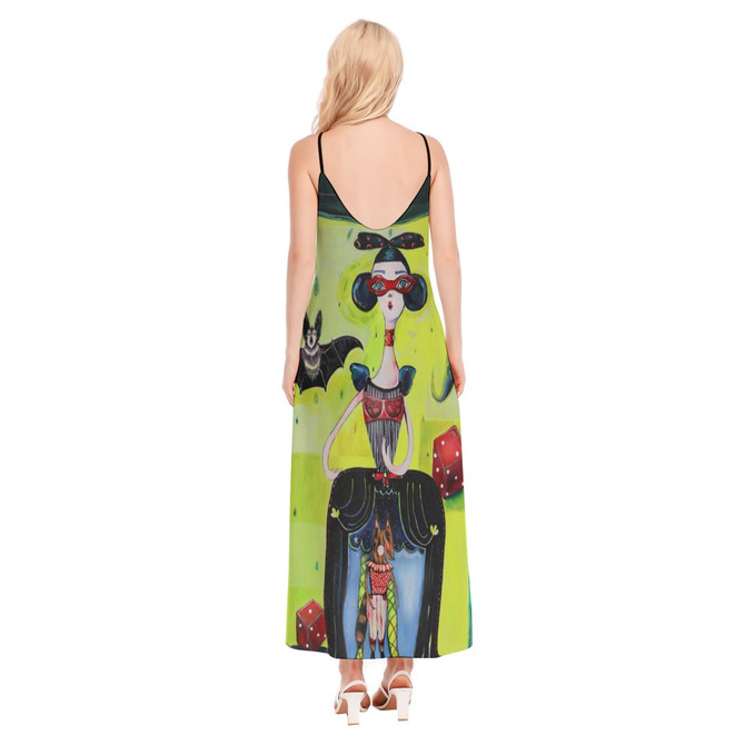 Bat Girl Sling Dress with Pockets