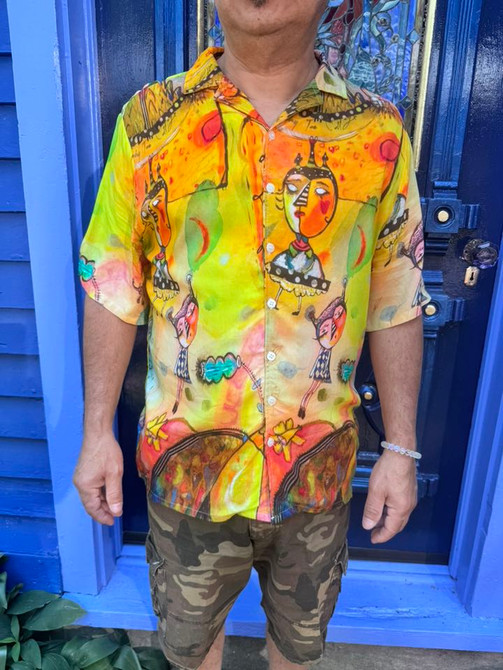 New York Garden Hawaiian Rayon Shirt