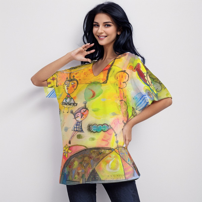 Summer in NY organic cotton bat sleeve top