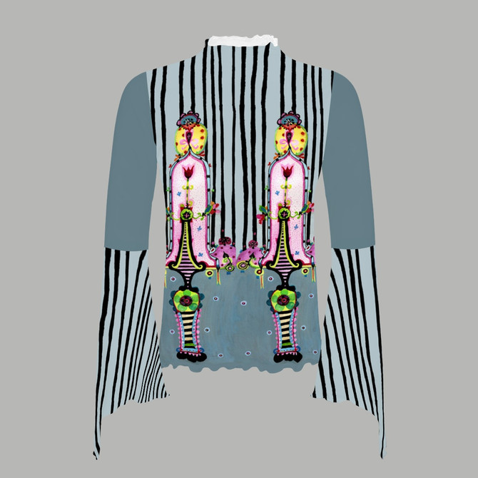 Junebug Bellbottom Mesh Top