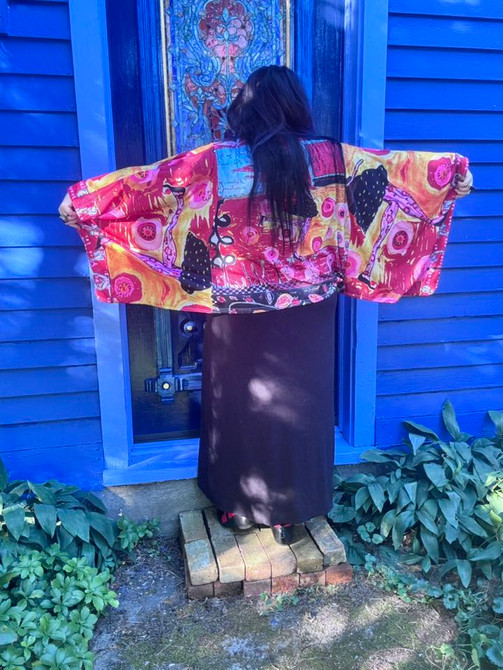 Red Girl Crop Kimono