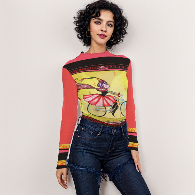 Bikegirl long sleeve mesh top