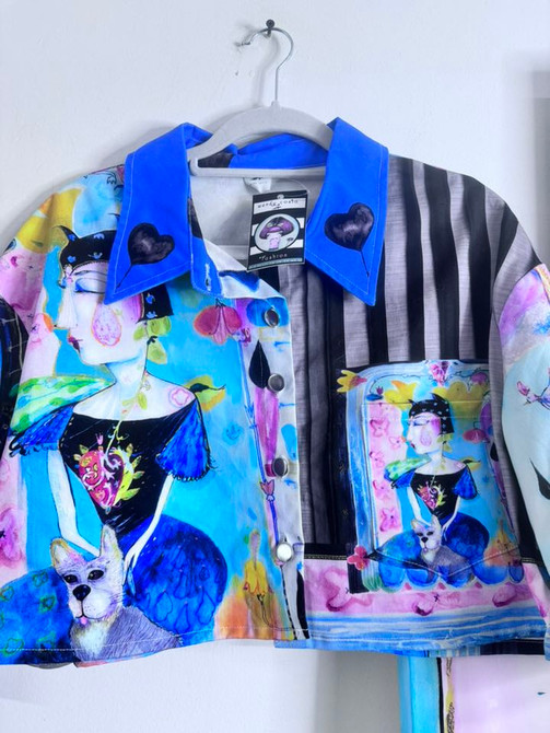 Dog Goddess crop cotton jacket