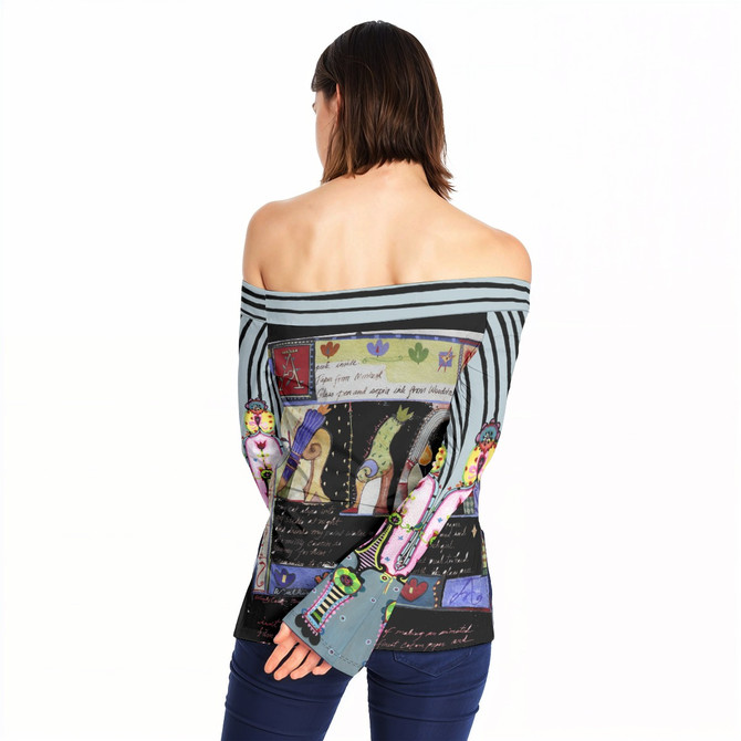 Shoe sketch off shoulder top