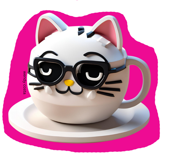 Cat with glasses sticker