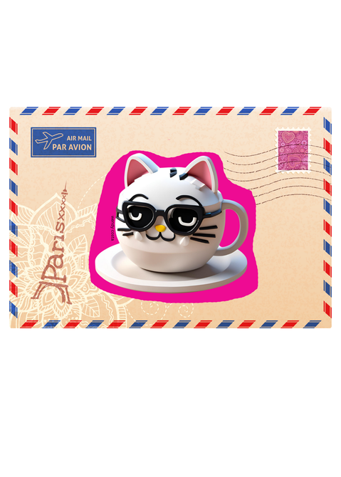 Cat with glasses sticker