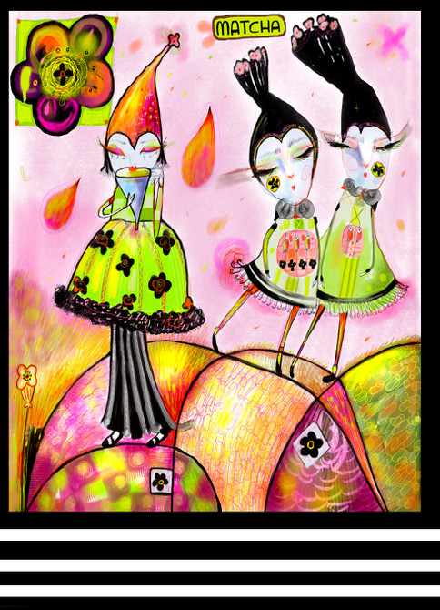 Matcha girls blank card