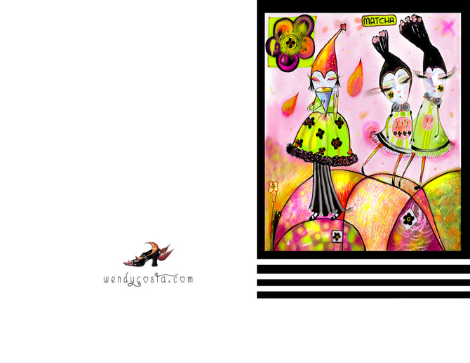 Matcha girls blank card