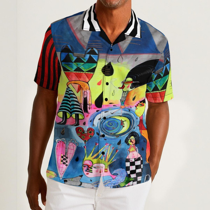 Funky town cotton Men's Hawaiian Shirt