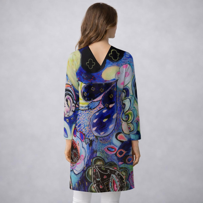 Blue tears long cotton coat