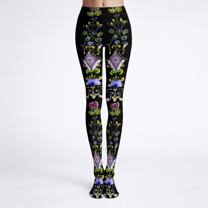Periwinkle tulip black Tights