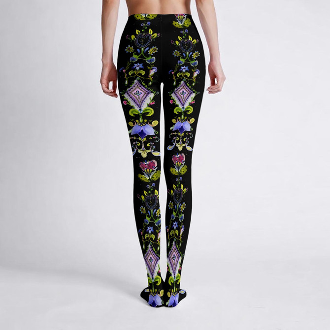 Periwinkle tulip black Tights