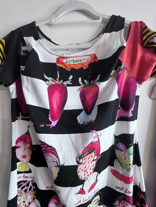Cotton strawberry pixie top/dress