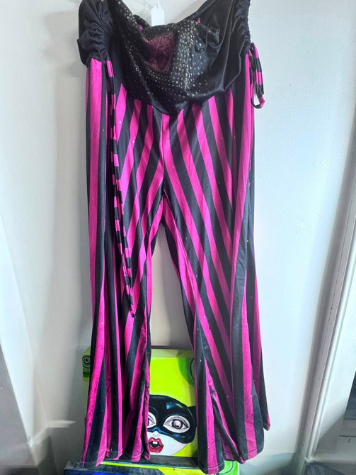 Magenta stripey bell bottoms