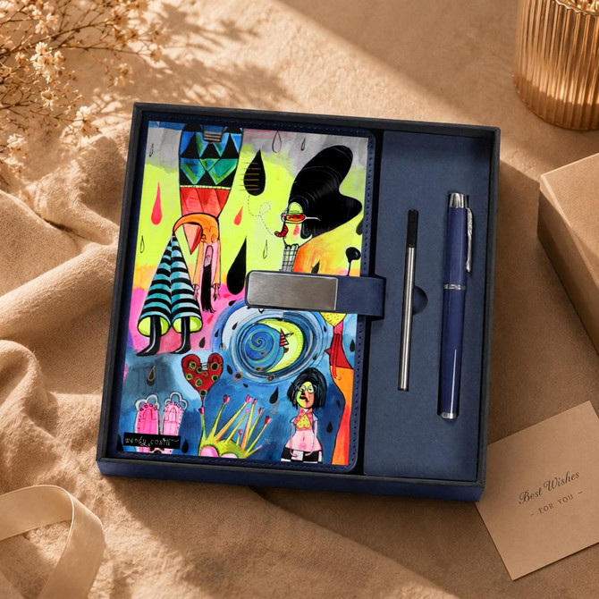 Lemon sidewalk journal & pen set