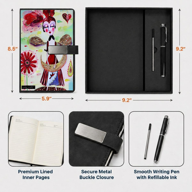 Red harlequin journal & pen set