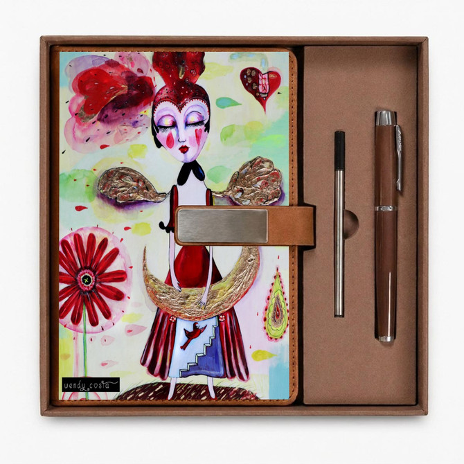 Red harlequin journal & pen set