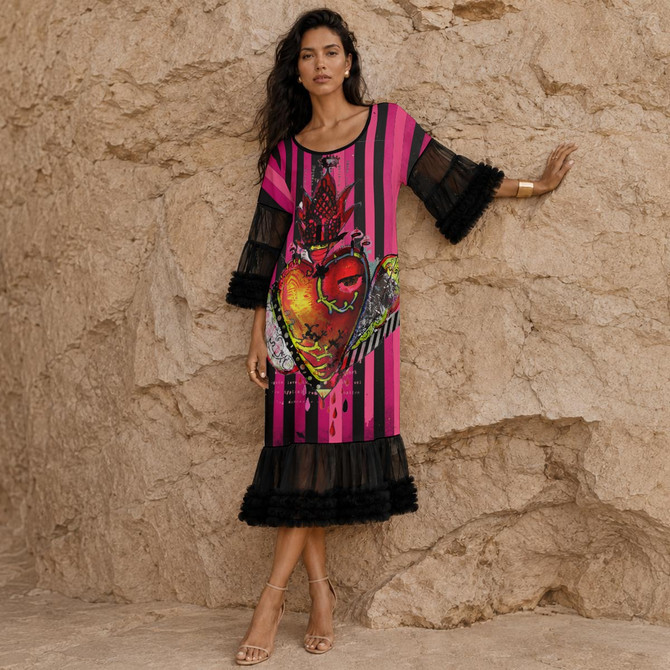 Madeline tulle dress in black sheep fabric