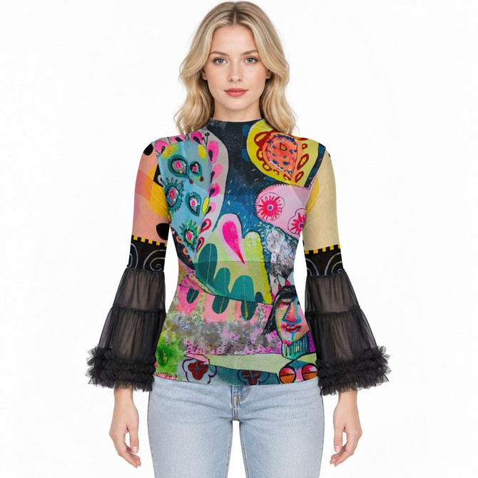 Paisley puff Madeline top