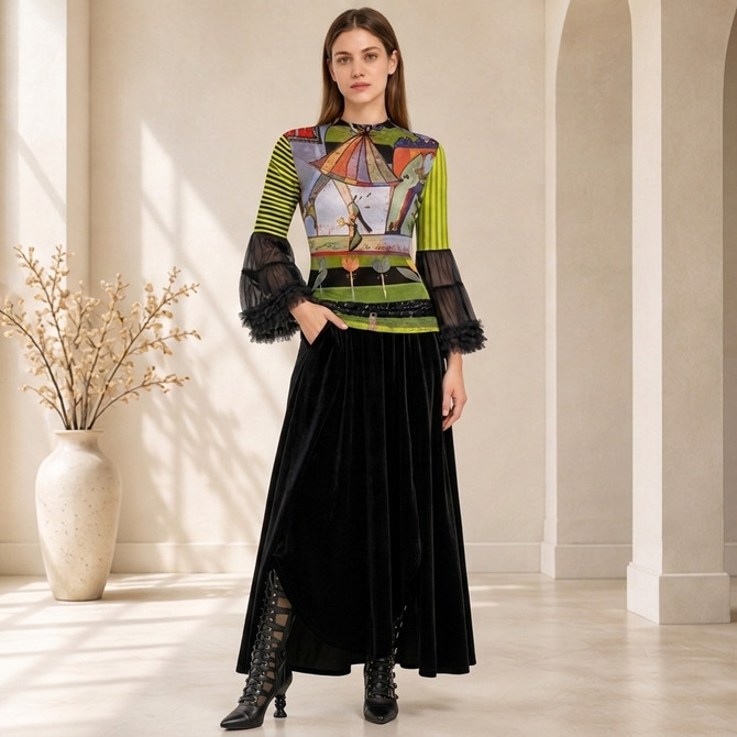 Madeline top in tulips