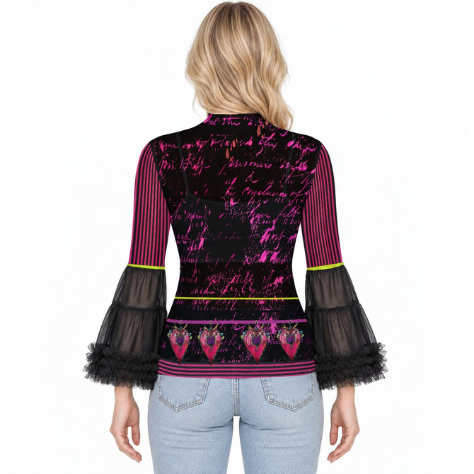 Madeline top in berry hearts