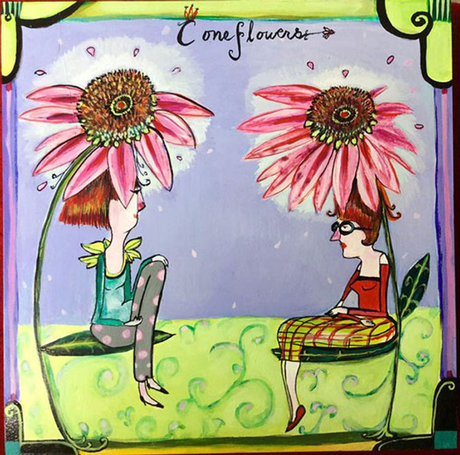 Coneflower Sister Tile Trivet