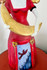 Red girl harlequin sculpture