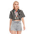Stripey typewriter crop top 100% cotton