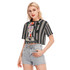 Stripey typewriter crop top 100% cotton