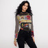 Shoe sketch long sleeve mesh top