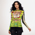 Plaid shoes long sleeve mesh top