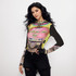 Write your own story long sleeve mesh top