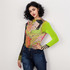 Heart on her sleeve long sleeve mesh top