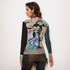 City Coffee Blue Long Sleeve Mesh Top