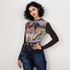 Tulips Long Sleeve Mesh Top