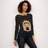 Gothic Betty Boop long sleeve mesh top