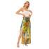 New York Garden Chiffon Side Slit Skirt