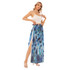 Blue Fizz Chiffon Side Slit Skirt