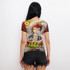 Strawberry short sleeve mesh top