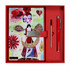 Red harlequin journal & pen set