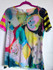 SAMPLE SALE pastel swirl short sleeve mesh top