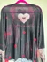 SAMPLE SALE Black hearts long sleeve mesh top
