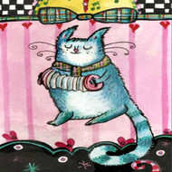 Musical Cat ceramic tile