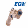 Front view of the EGW keyed reverse plug installed in a Springfield Prodigy 4.25" pistol. No-hole keyed design in Coyote Tan, precision machined from solid bar stock for secure fit and durability. Made in USA.