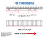 Hole spacing diagram for the EGW HD 40 MOA 11mm Picatinny rail, showing mounting hole locations, ejection port clearance, and receiver contact point dimensions.