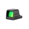 Front right 3/4 view of the Osight SE enclosed green dot sight with RMSc footprint, featuring a 2 MOA dot and 32 MOA circle reticle.