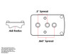 Hole spacing diagram for the EGW Low Profile RMR / SRO and Holosun 407C / 507C mount for .500" radius muzzleloaders, showing mounting hole dimensions and fitment measurements.
