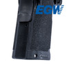 Left-side view of the Springfield Prodigy compact grip module featuring the EGW Blued Steel Mainspring Housing installed. The image highlights the precise fit between the blued steel mainspring housing and the polymer grip module, showcasing the clean lines, 25 LPI checkering, and durable blued finish. Compatible with Springfield Prodigy 3.5-inch and 4.25-inch pistols equipped with the compact grip module, providing enhanced grip, durability, and a factory-style appearance.