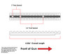 Hole spacing diagram for the EGW Burnt Bronze Picatinny Scope Rail designed for Henry Big Boy H006 and H012 rifles. Technical drawing illustrates the center-to-center mounting hole dimensions and overall screw hole layout to help verify compatibility before installation. Precision measurement diagram for optics mounting applications.